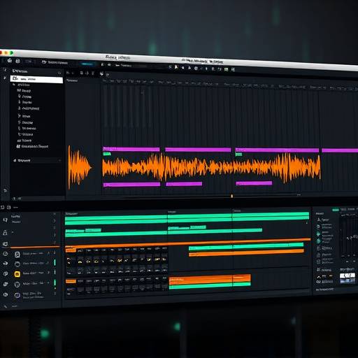 Ein Screenshot von Ableton Live, der eine komplexe Musikproduktionssession zeigt.